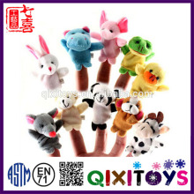Realistic felpa mini animal marionetas de dedo marionetas de mano lindo bebé juguetes educativos hechos en China